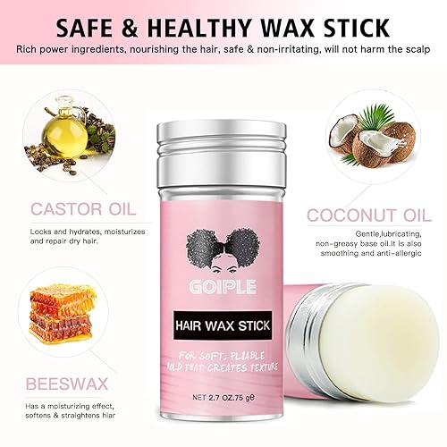 Miniatura 2 de Barra de cera para el cabello, barra de cera para el cabello, barra de cera de peinado de larga duración, barra de cera para alisar y pegar para