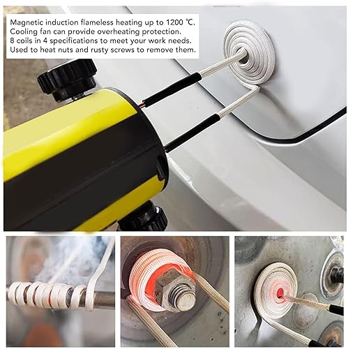 Miniatura 4 de Kit de calentador de inducción magnética de mano, herramienta de descarga de calor sin llama con 8 bobinas para automóviles (enchufe de EE. UU. 110