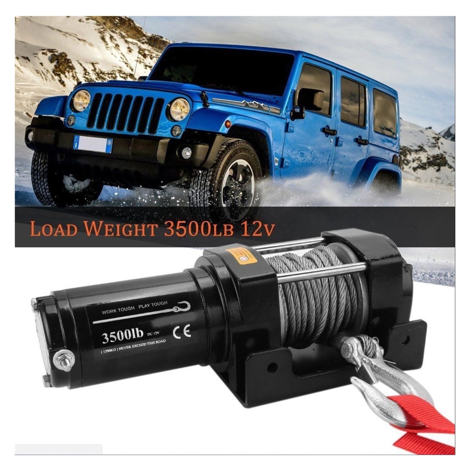 Verricello Elettrico Da Rally UTV/ATV 3500 Libbre 1588 Kg