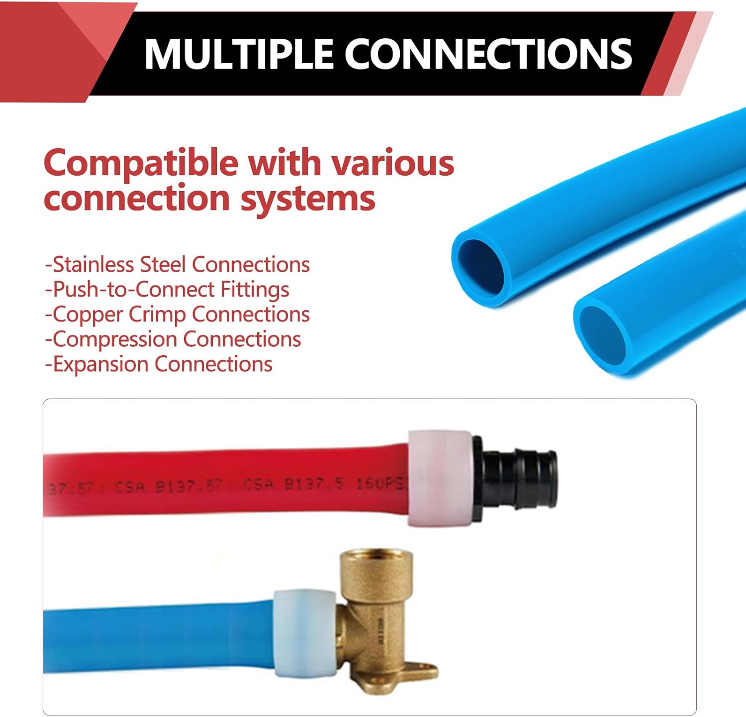 EFIELD 3/4 Inch 100 ft Pex A Pipe/Tubing BLUE Color for Potable Water-Plumbing Application with a Pipe Cutter,(YB100)