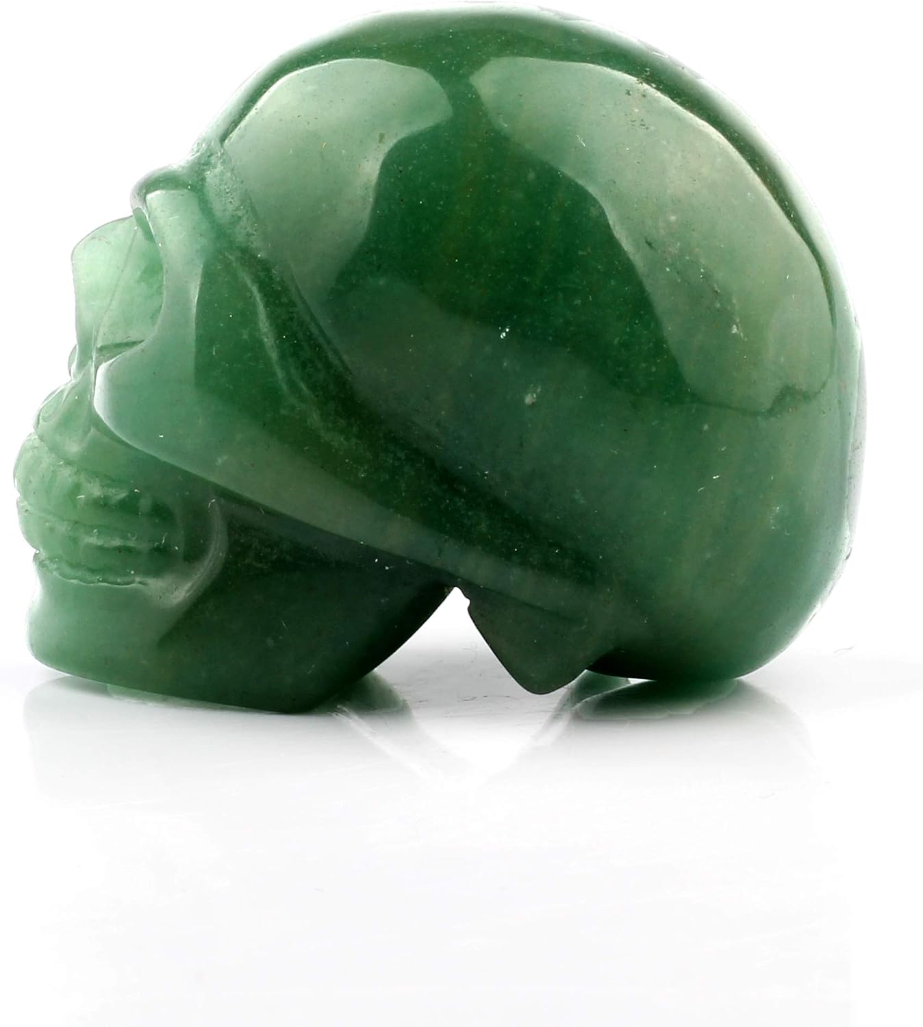 50mm Green Aventurine Carved Skull Crystal Reiki Healing Statue Collectible Figurine Charka Stone image 3