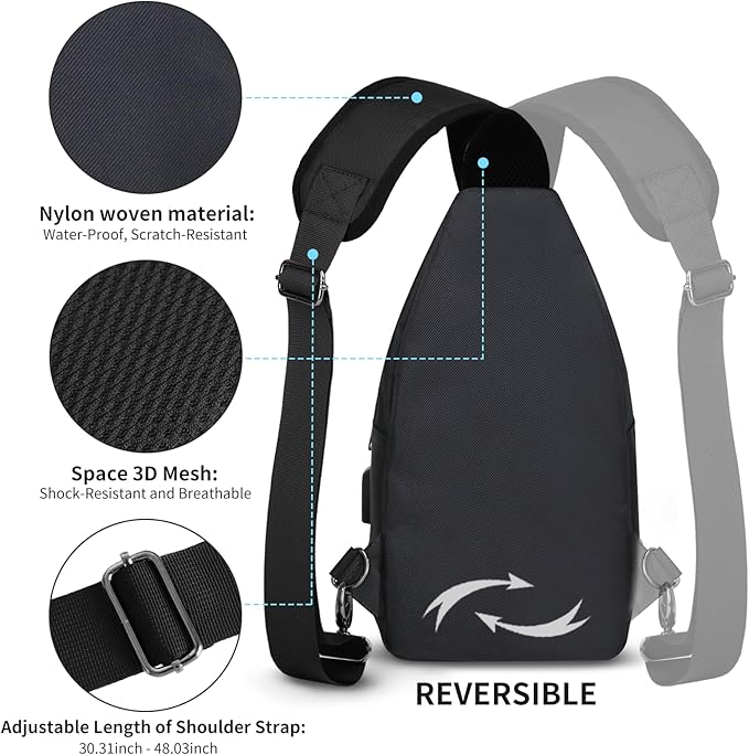 Riñonera AMJ Crossbody Sling Bag para Hombre y Mujer miniatura 4