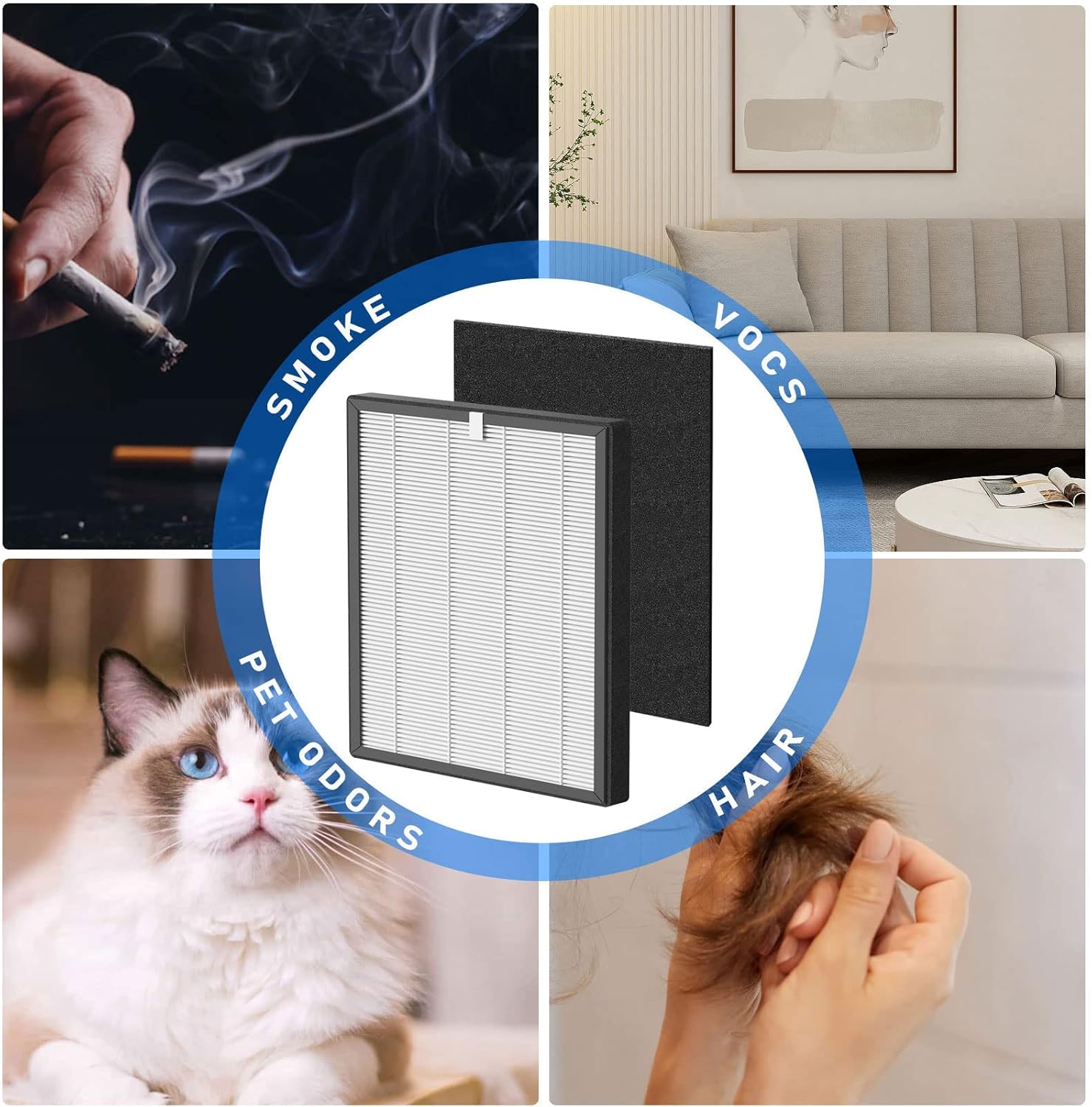 ProHEPA 9000 True HEPA Filters Replacement Compatible with VEVA ProHEPA 9000 Air Cleaner Purifier, 4 True HEPA Filters + 8 Activated Carbon Filters - Image 5