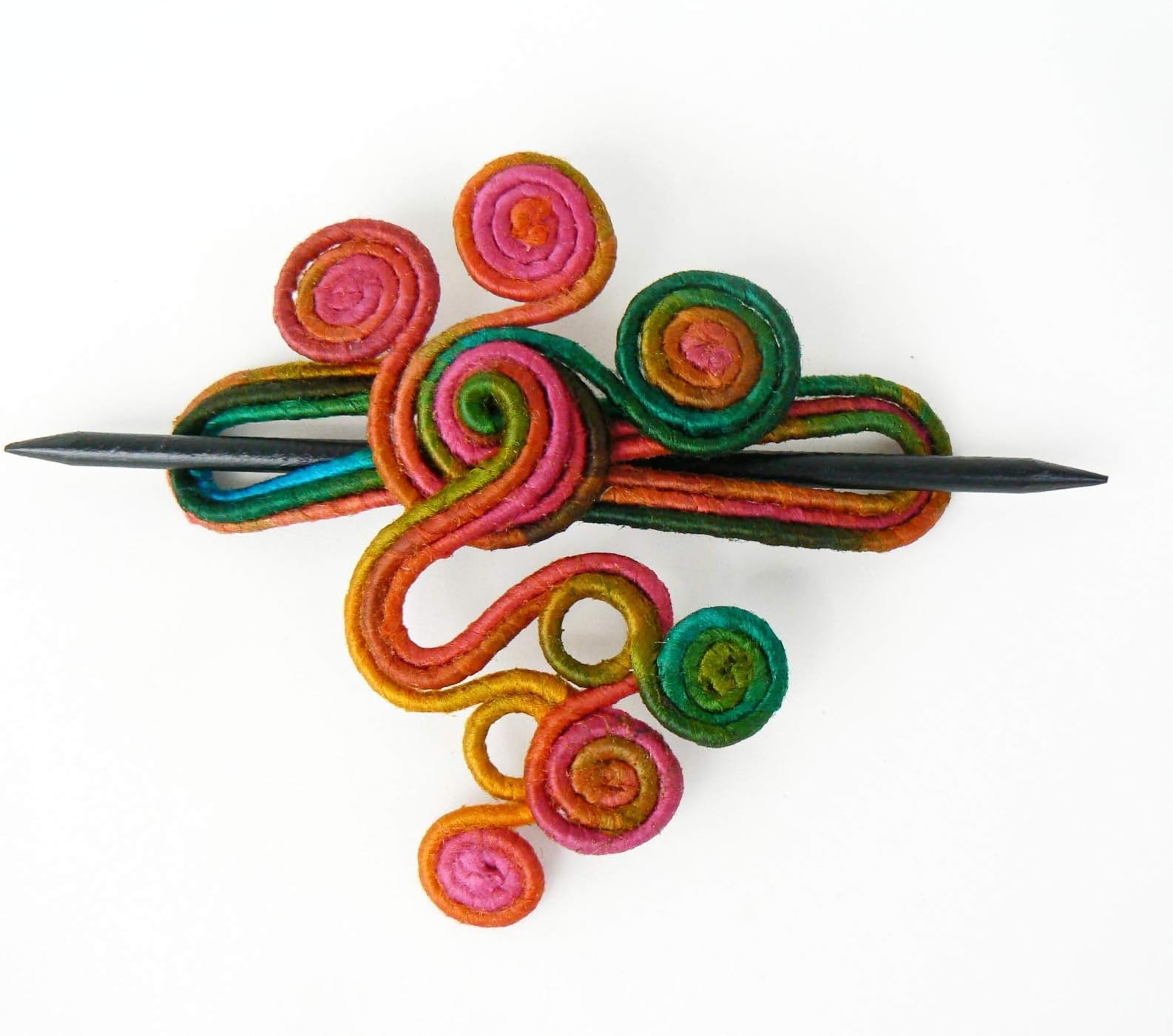Hair slide barrette Shawl pin brooch Whimsical Wire fascinator Rainbow Hair styling