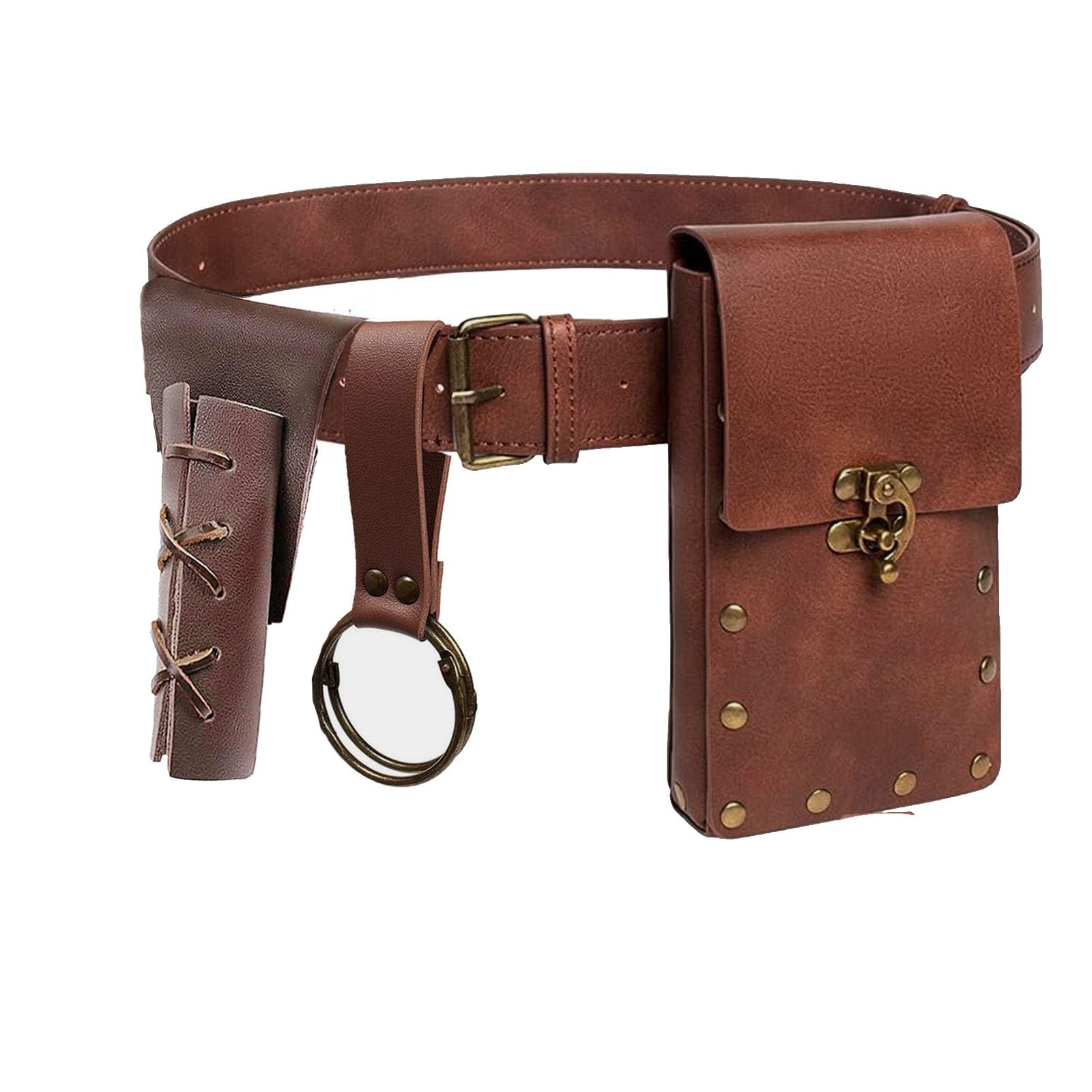 Belt Pouch Waist Bag Fanny Pack Steampunk Phone Holder Medieval Bag Leather Belt Renaissance Cosplay Costume Accessories