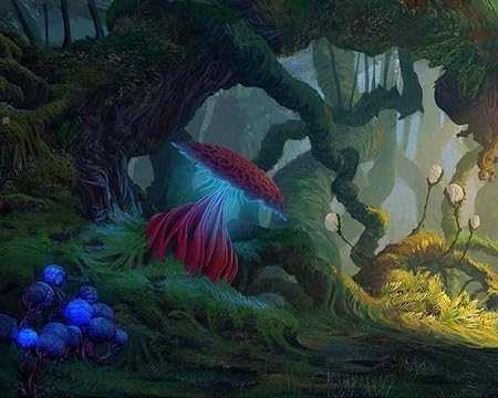 Amazon 絵画キャンバスアクリル絵の具ジャングルエイリアン幻想的な生き物数字によるdiyデジタル絵画現代の壁の芸術クリスマスホリデーギフト家の装飾 60x75cmフレームなし 絵具 通販