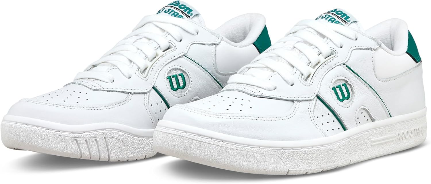 WILSON Unisex Pro Staff 87 Leather Shoe, Retro Court Sneakers & Full-Grain Leather Tennis Shoes for Men & Women