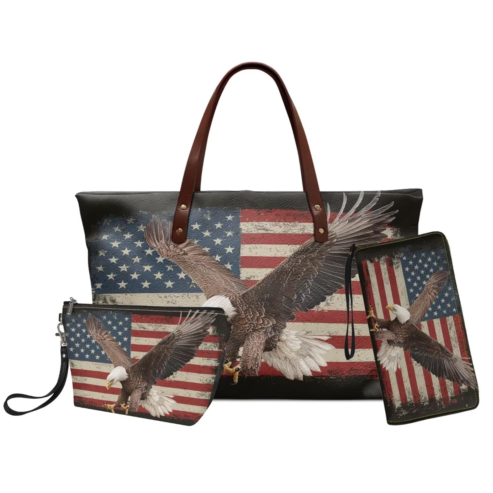 Juego de bolso y bolso de mano para mujer, bolso de mano de piel sintética con monedero de muñeca, bolsa de cosméticos ligera