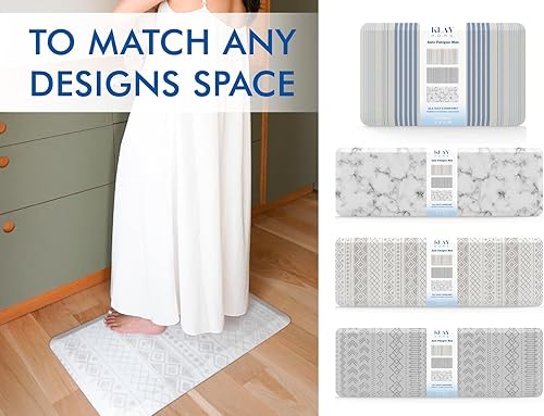 Miniatura 7 de Klay Home Tapetes de cocina para suelos antifatiga, 34 de pulgada de grosor, 100% espuma viscoelástica, tapete de cocina acolchado, tapete de cocina