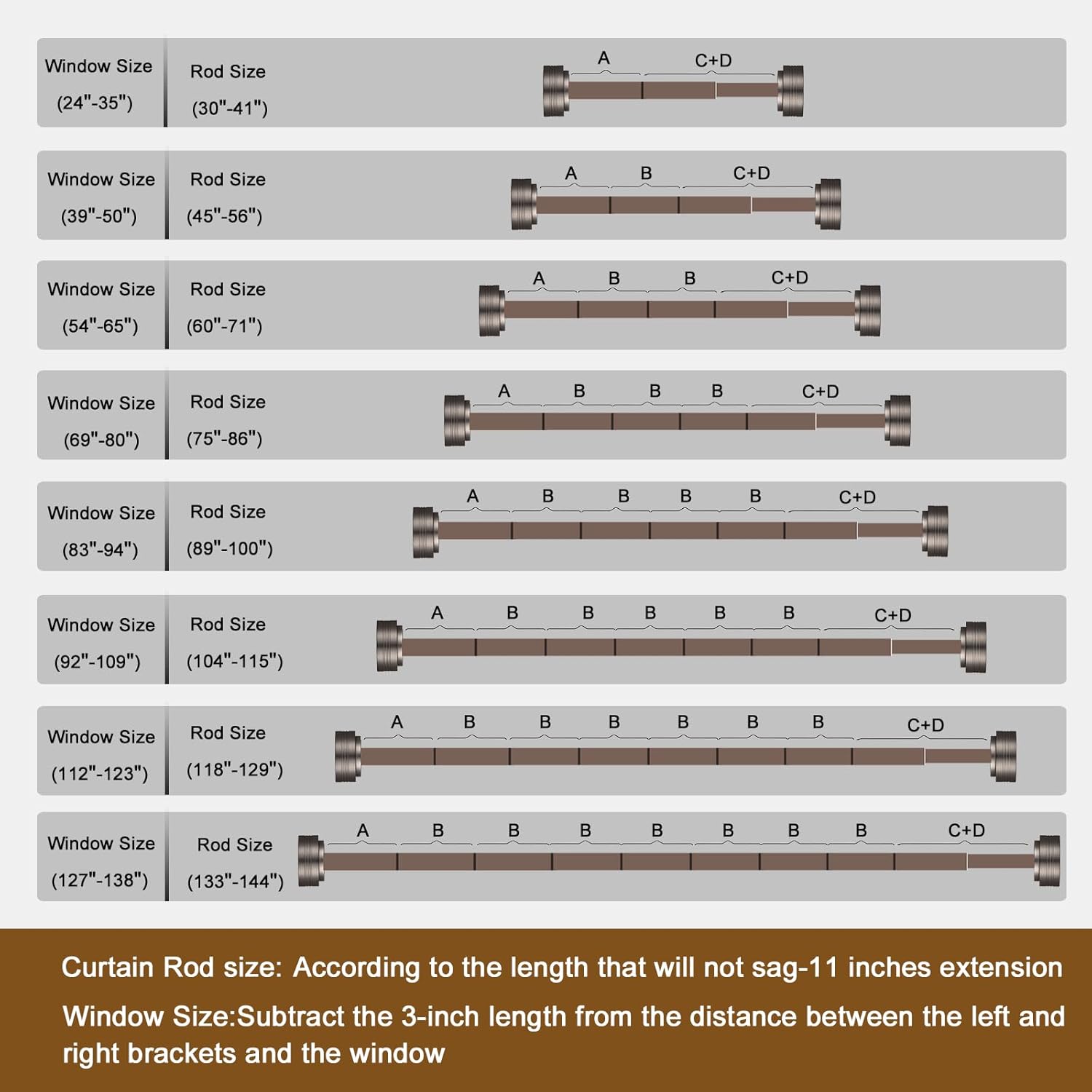 Sand Nickel Curtain Rods for Windows 18-144 Inch,Adjustable Length 1 Inch Diameter Heavy Duty Curtain Rod for Bedroom/Kitchen/Dorm/Apartment/Door