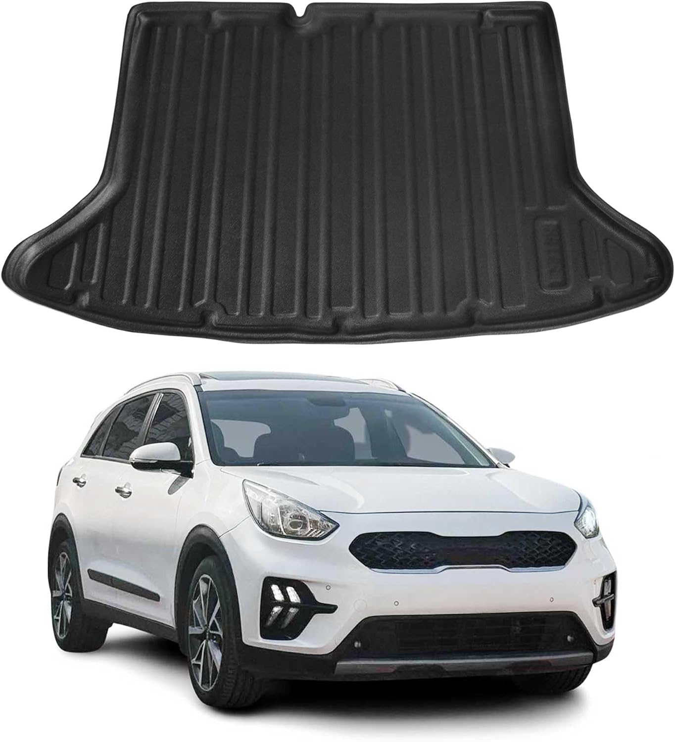 OMAC Cargo Mats Liner for Kia NIRO 2017-2022 Black All-Weather TPE