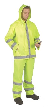 Galeton Repel Rainwear Reflective PVC Rain Suit .35mm Lime 8000975, Large 8000975-XXL