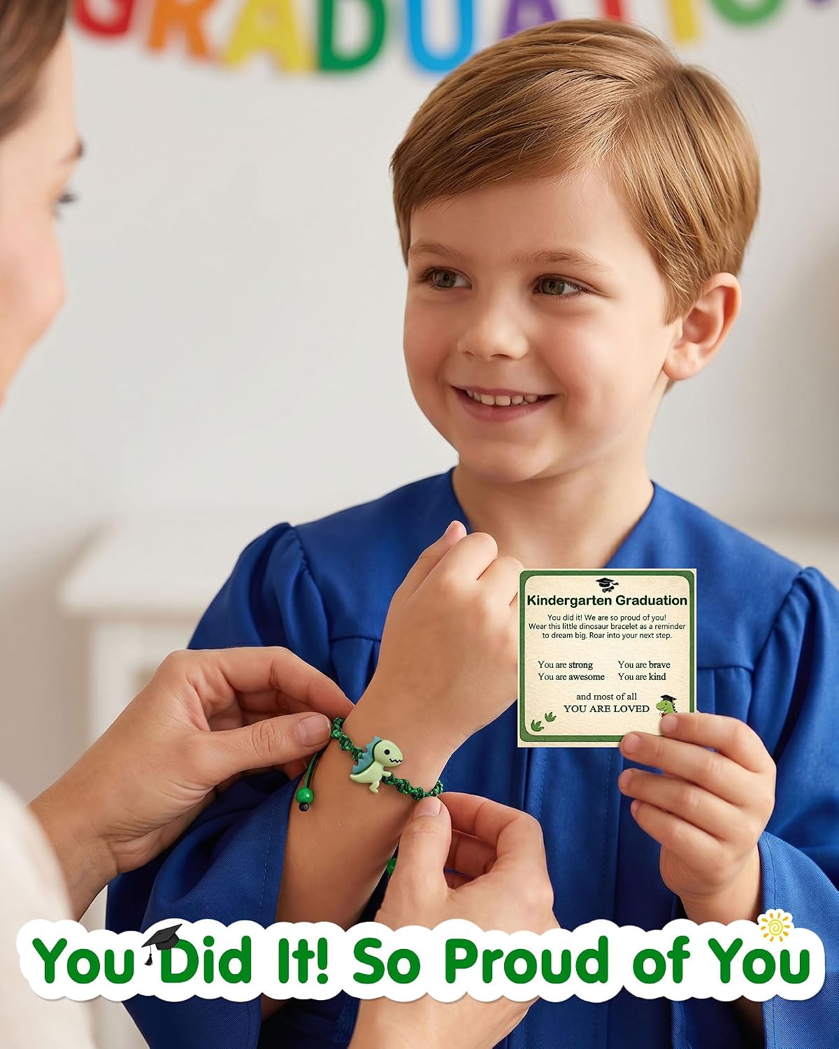 Graduation Gifts for Boys Preschool Kindergarten, Adjustable Dinosaur Bracelet for Son Grandson Kids