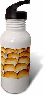 3dRose Sourdough bread rolls, cooked in the bakers laboratory, Italy. Flip Straw 21oz Water Bottle