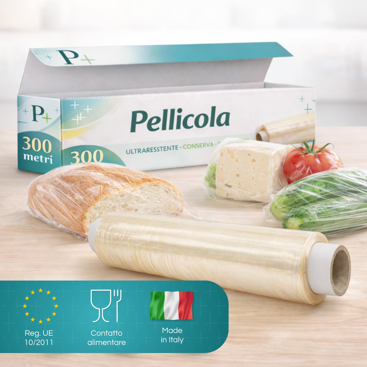 Virsus Pellicola Alimenti 300 Pellicola Trasparente Metri Rotolo Alimentare Professionale con Box - Varie quantità (1)