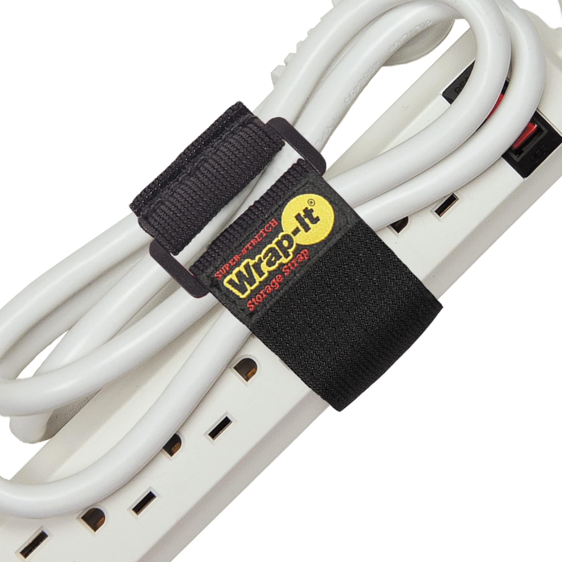Super-Stretch Wrap-It Storage Straps - 9" (10 Pack) - Elastic Cinch Straps for Extension Cord Management, Cable Storage, Hose Organizer with Hook and Loop Closure to Strap Your Hose
