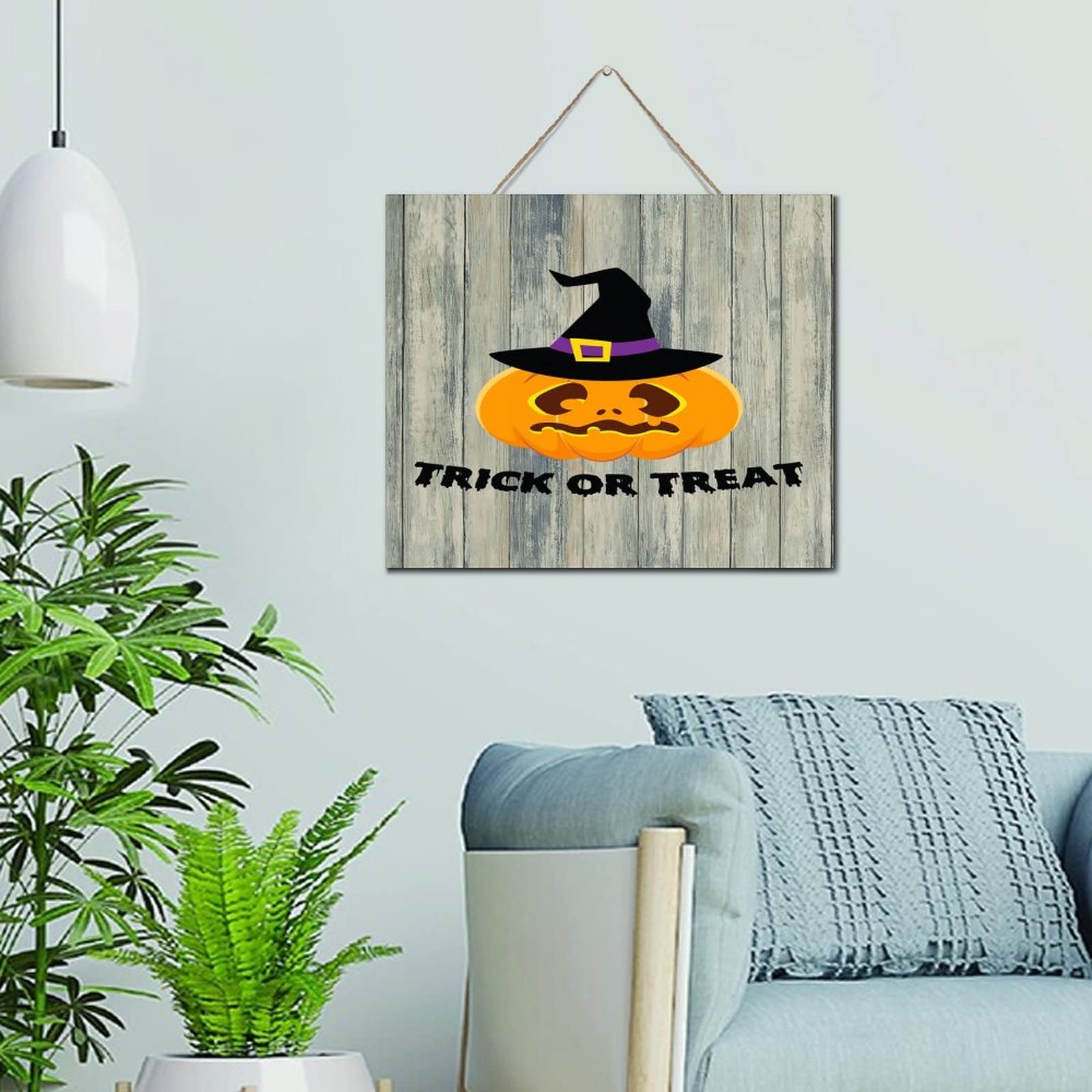 Plaque en bois rétro avec citation Boo Pumpkin décorative et finitions soignées 25x30cm