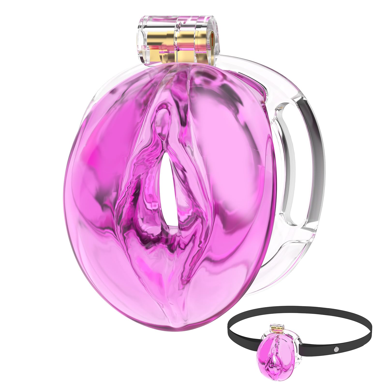 Male Chastity Cage 3D Printed Sissy Cage Cock Cage with Soft TPE Bondage Gear &amp; Accessories Adult Sex Toys Slave Tool Chastity Devices (Purple)…