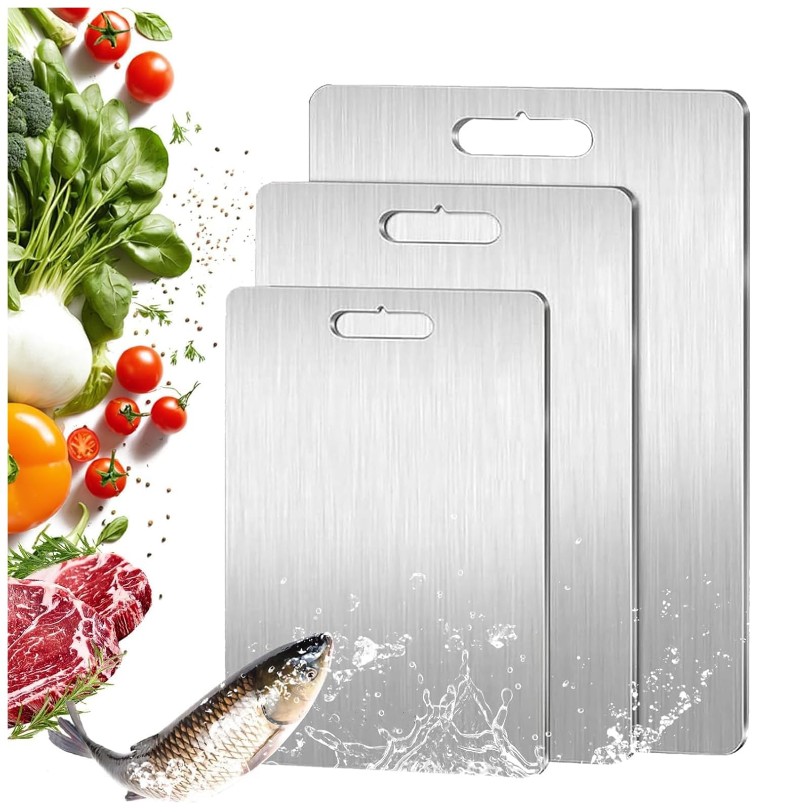 Tabla de cortar de bambú de alta calidad, 100 % natural, de grado alimenticio, reversible, para carne, verduras y frutas, cocina duradera, esencial para chefs y cocineros caseros