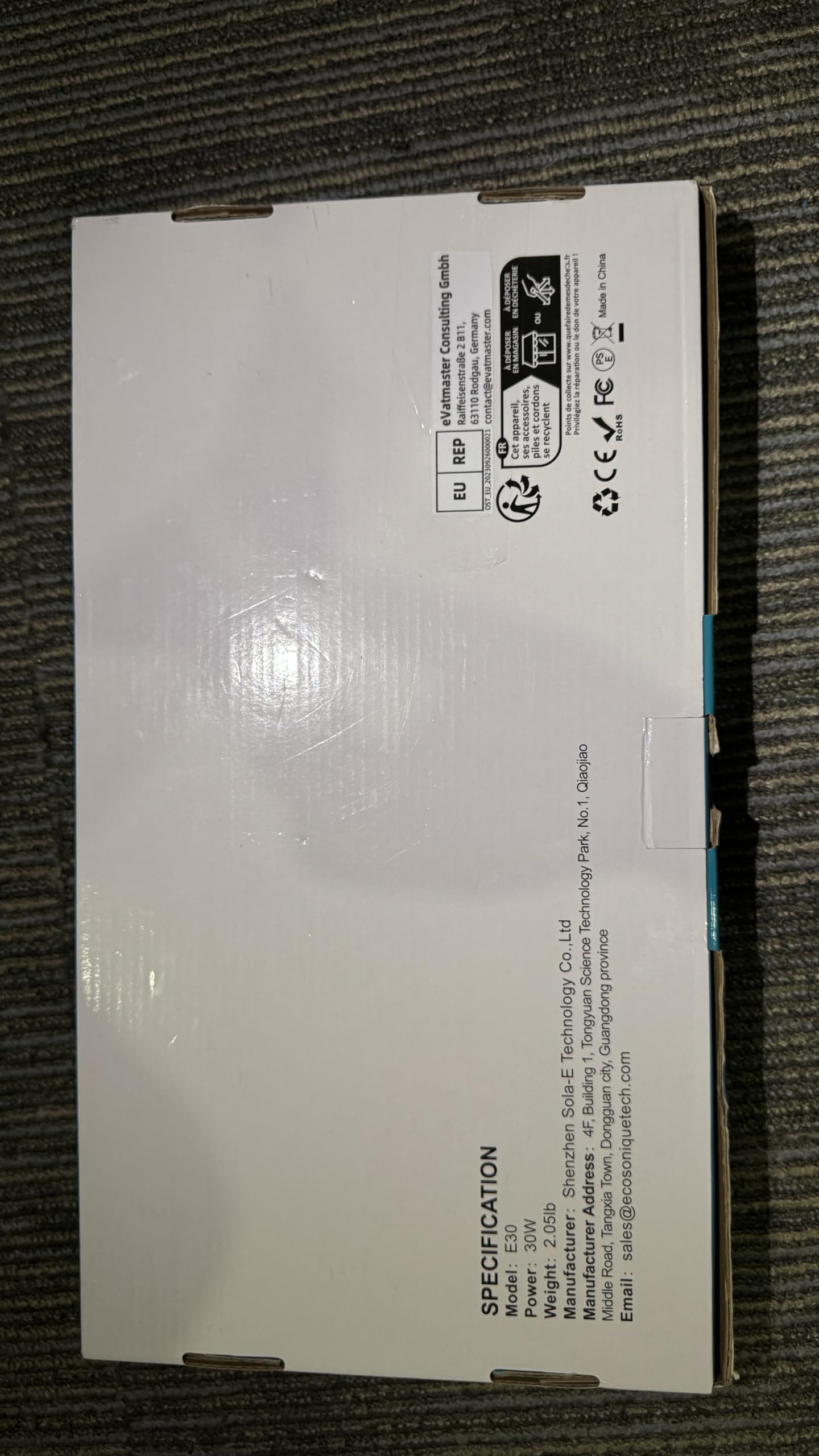 Ecosonique 30W Caricabatterie Portatile a Pannello Solare, DC 19V, USB-A QC3.0, USB-C PD24W con Hub di Alimentazione Staccabile, ETFE IP67 Impermeabile Pannello Solare Pieghevole Per Phones Powerbank