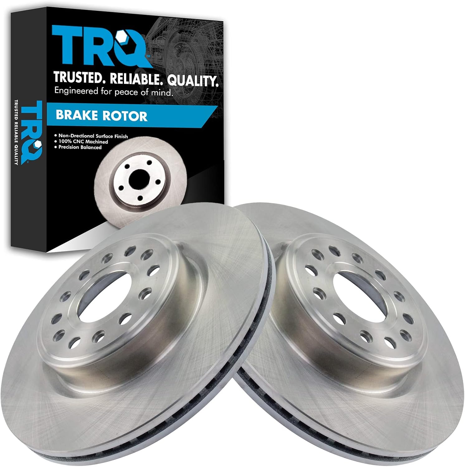 TRQ Front Brake Rotors Set Vented Compatible with 2019-2024 Ram 1500
