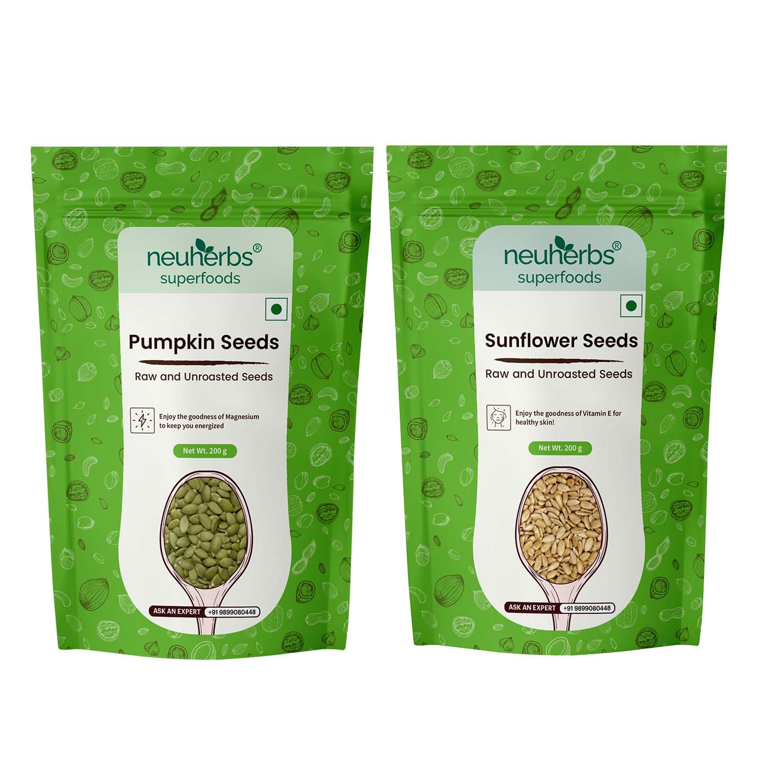 Neuherbs Organic Sunflower & Pumpkin Seeds Combo for Healthy heart, Restful sleep, Boosted energy and Weight managemen​t- (Sunflower seeds 200g + Pumpkin seeds 200g) (B08Y6H19BZ) Amazon Price History, Amazon Price Tracker