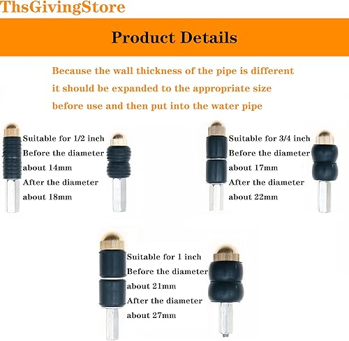 Miniatura 4 de Pasador universal de parada de agua termofusible, herramienta de tapón de agua de tubería de cobre, aguja de parada de agua para tapar el agua y la