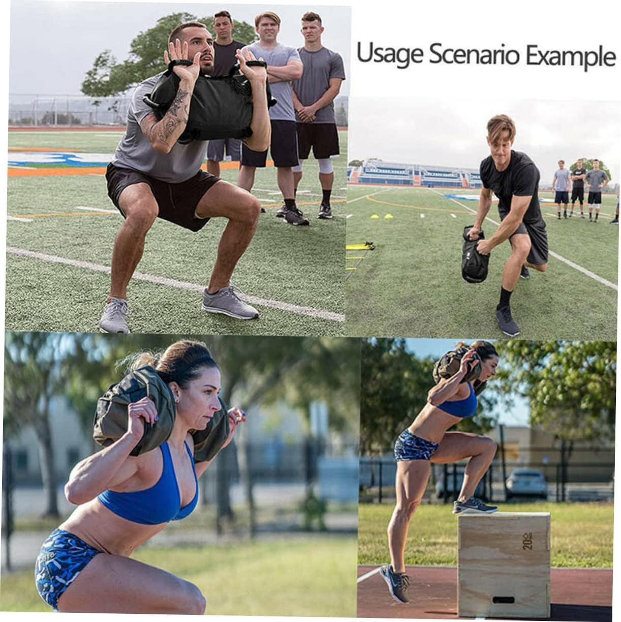 VANZACK Fitness Sandbag Weightlifting Training Bag for Full Body Workouts Durable Handles for for Home Gym Use