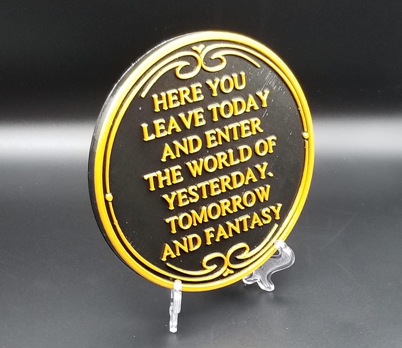Theme Park Main Street Entrance Here You Leave Today Welcome Plaque Inspired Sign - Dual Color (Park Prop Inspired Replica) image 5