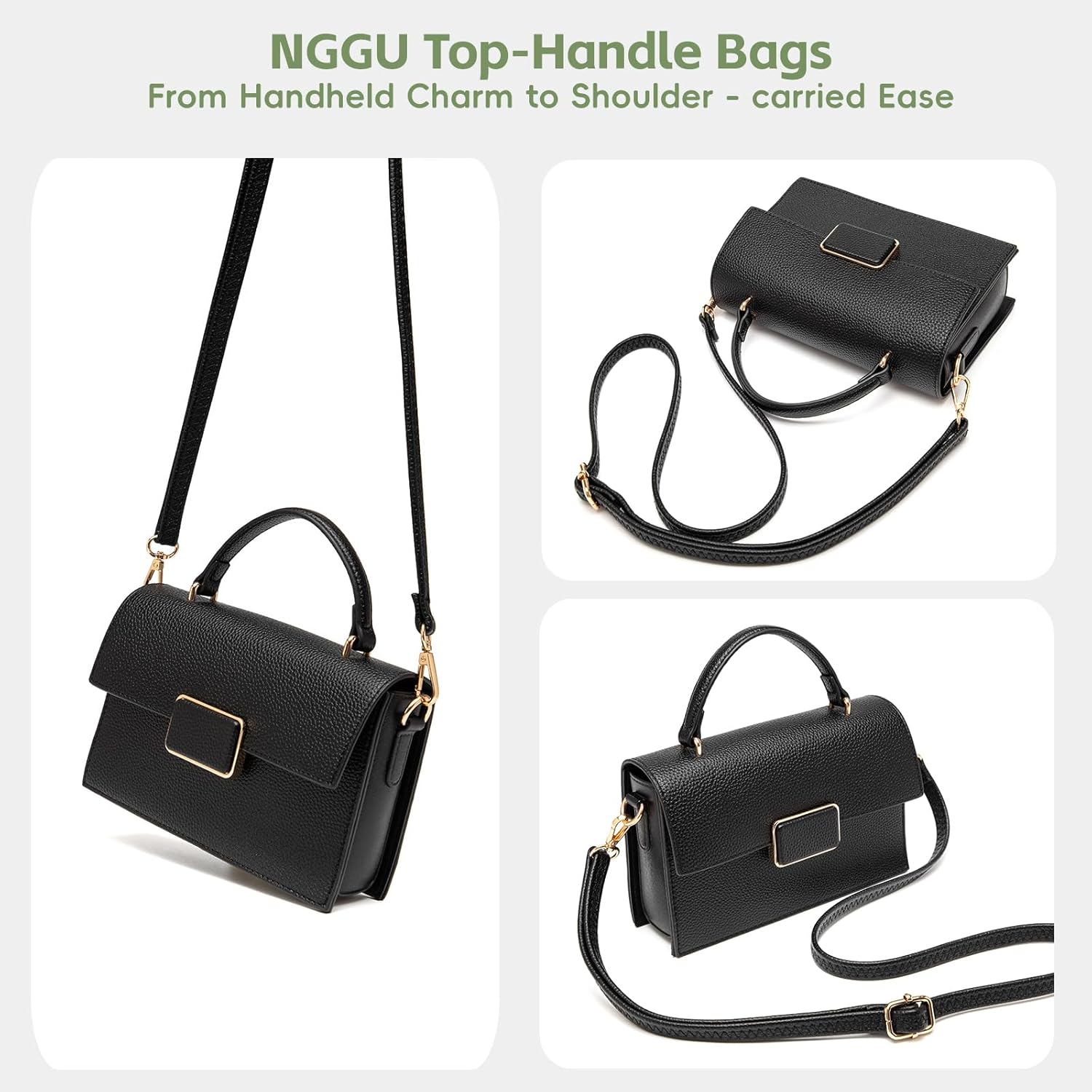 Women's Top Handle Purse - Small Crossbody Bag with Adjustable Strap, Mini Top Handle Satchel