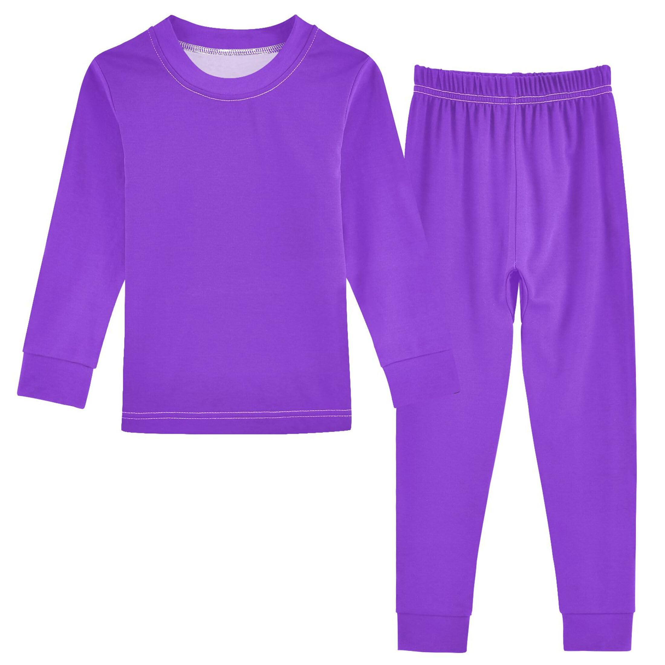 Blue Violet Long Sleeve Pajamas Set Sleepwear Jammies 2pcs Set Pjs Blue Violet