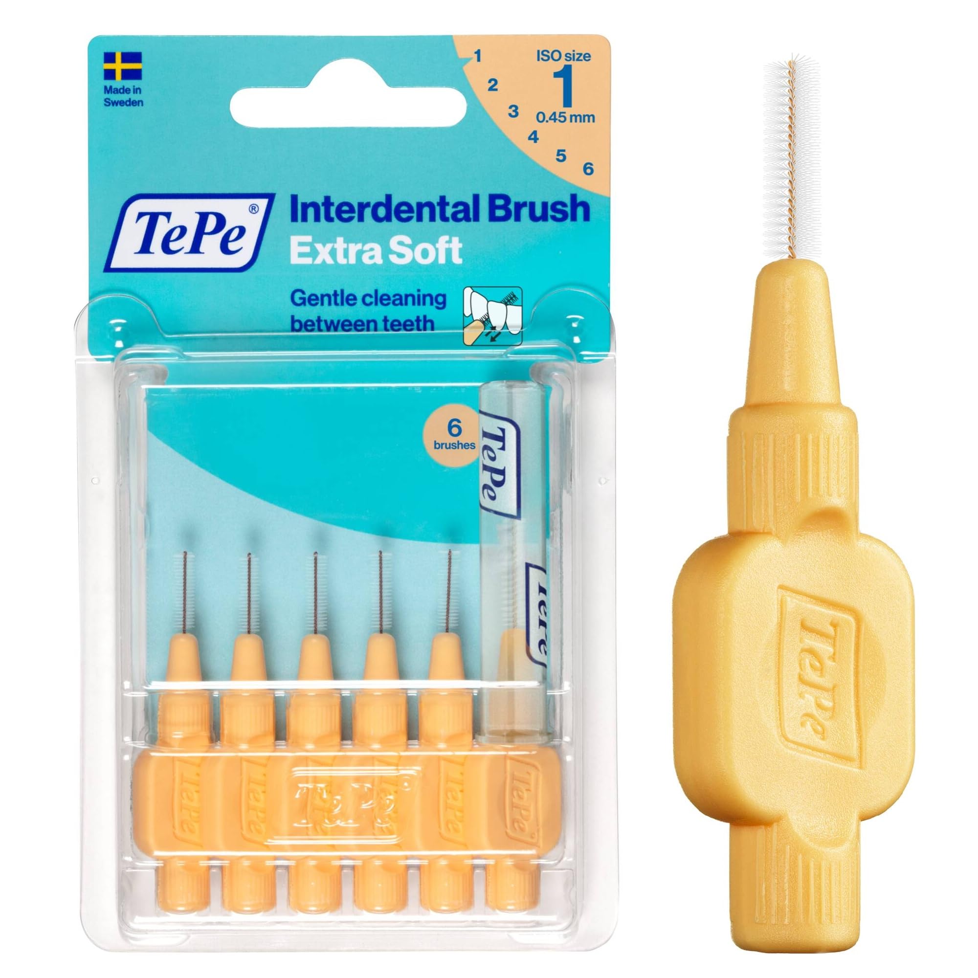 TEPE Blister X-Soft 0.45 mm - TURUNCU Diş Arayüz Fırçası (1x 6 Adet)