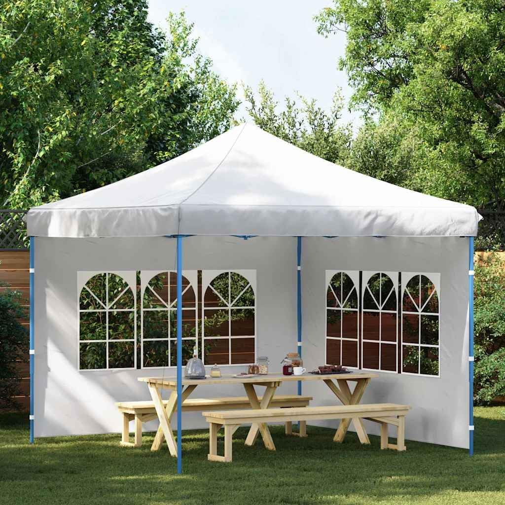 Party Tent Sidewall White 100% PE Decorative Inlays Water-Resistant UV Protection 2-Piece Panels for Outdoor Gazebos Patio Canopy Event Tent Use
