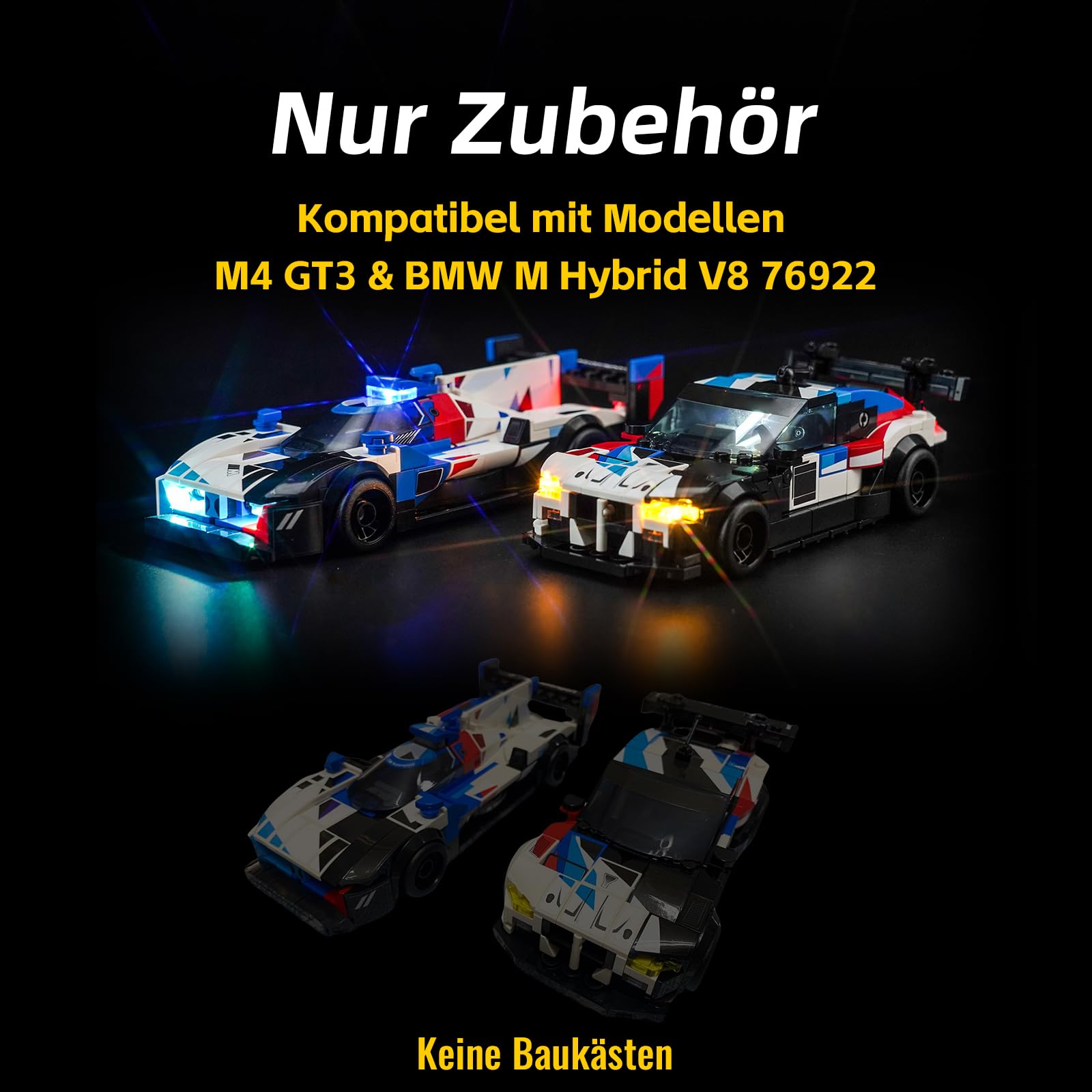 Juego de luces LED para Lego Speed Champions y coches de carreras BMW M4 GT3 y M Hybrid V8, iluminación decorativa para Lego 76922 — view 3