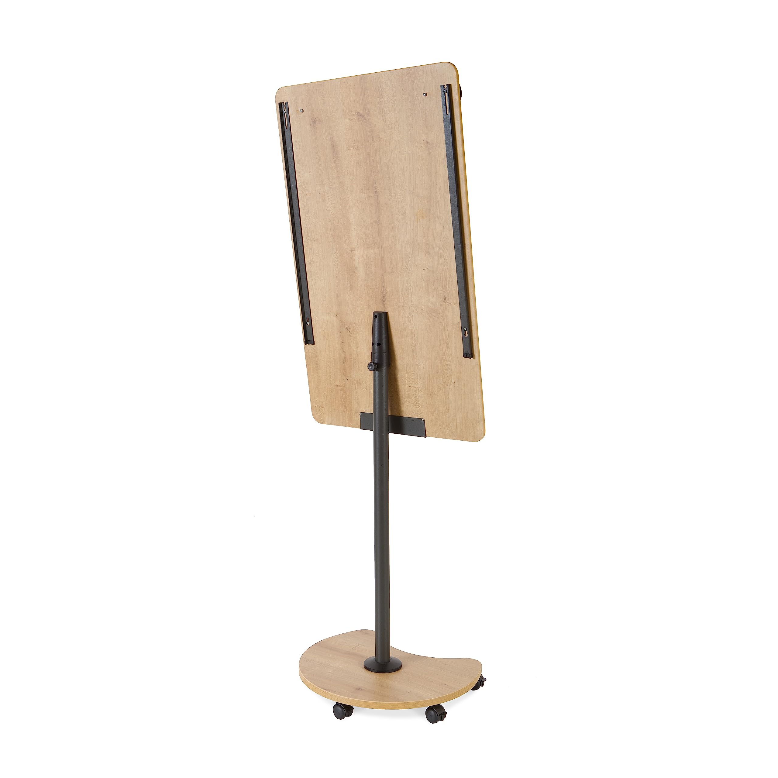 Rocada | Pizarra Móvil Magnética NATURAL - Estructura de Acero y Melamina - Superficie para Borrado en Seco - Base con 5 Ruedas - 2 Brazos Laterales Plegables - 69 x 200 x 62 cm