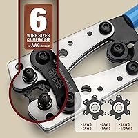 Vista 2 de iCrimp - Kit de herramientas de engaste de terminal de cable de batería para terminales de cobre Awg 8-1/0, crimpadora de cable de batería