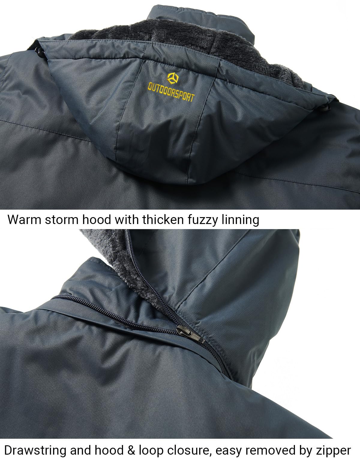 CARWORNIC Veste coupe-vent à capuche pour homme - Pour la randonnée et le snowboard