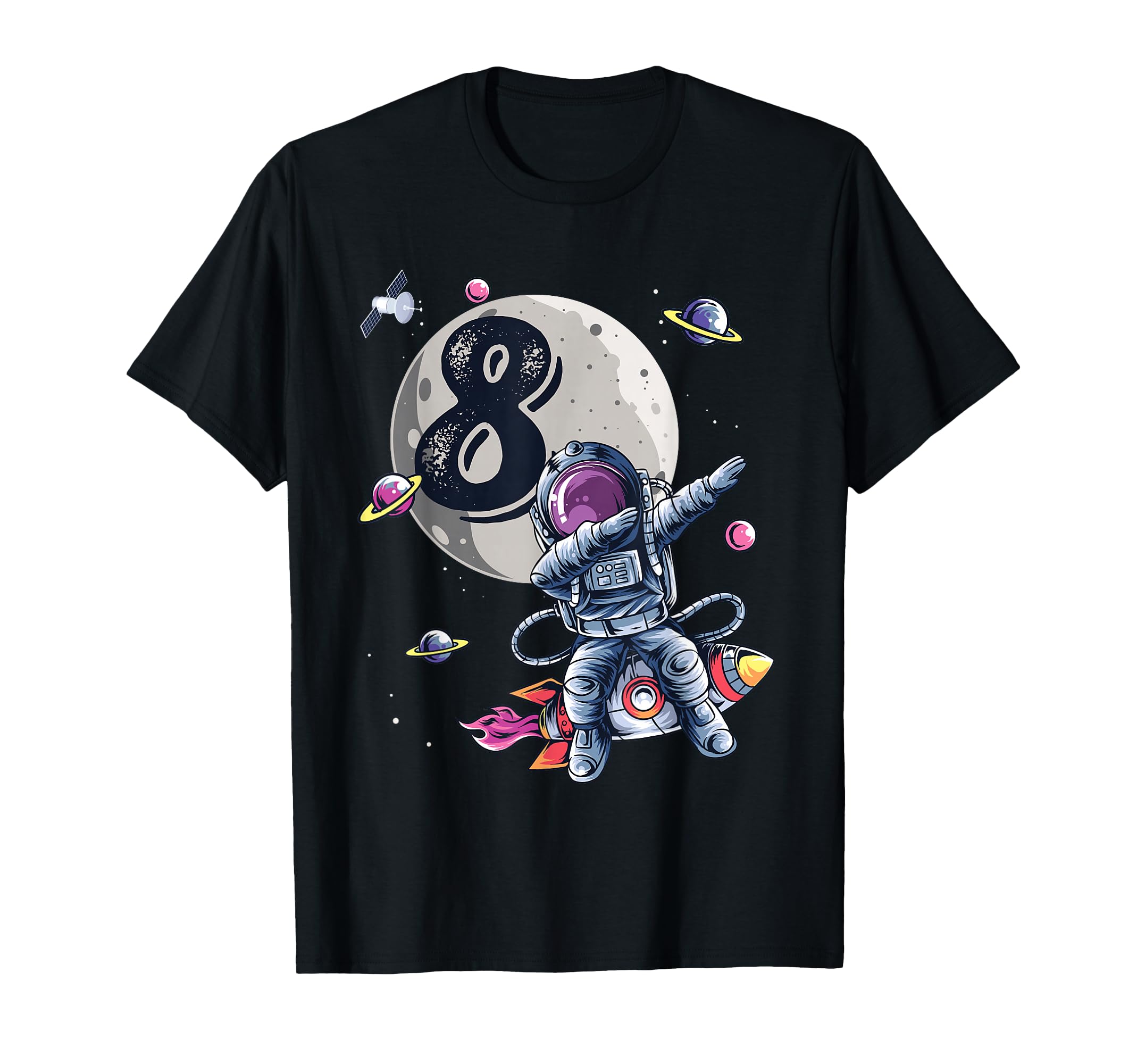 8 Years Old Birthday Boy Astronaut Gifts Space 8th B-Day T-Shirt
