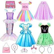 Meland Princess Dress Up - Dress Up Clothes for Girls with Toys,Christmas Birthday Gift for Toddler Girls 3,4,5,6,7,8 Years