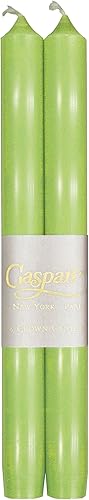 Entertaining with Caspari velas, sin goteo, sin humo, sin perfume, 10 pulgadas, 2 unidades., Verde primavera Entertaining with Caspari velas, sin goteo, sin humo, sin perfume, 10 pulgadas, 2 unidades., Verde primavera