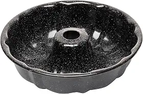 LYOR - Forma para Bolo com Furo Antiaderente de Aço Carbono Granilite Preta 24cm x 6cm