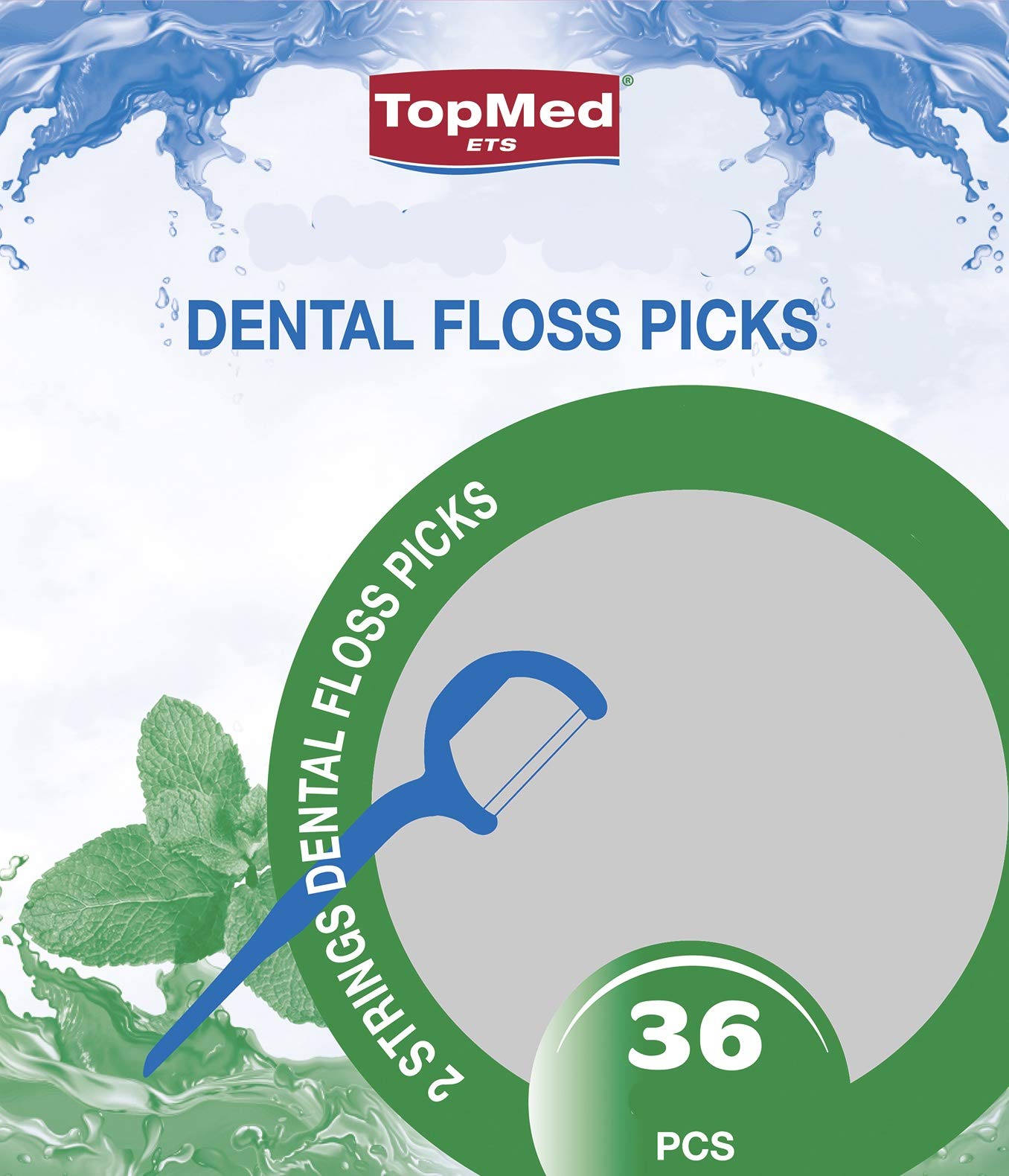 TOPMED ETSOral Care Dental 2 Strings Dental Floss Picks 36 Count