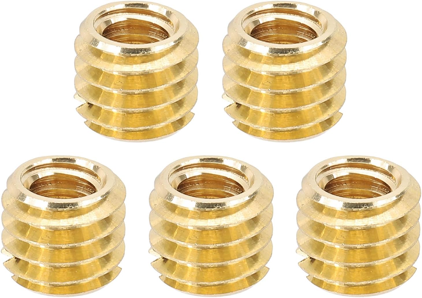 PATIKIL 1/4" Female to 3/8" Male Convert Screws Adapter, 5 Pcs Tripod Thread Adapter Mount for Camera Monopod Video DSLR SLR Mic Stand, Gold