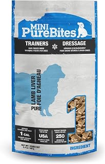 PureBites Mini Lamb Liver Freeze Dried Dog Treats - 1 Ingredient USA Made, High Protein Low Cal Training Rewards 2.4oz