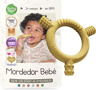Baby Nom ® Mordedor Bebe 3 Meses o Más - 100% Silicona Alimentaria Mordedor Bebe para El Alivio de Las Encías y El Desarrollo Sensorial
