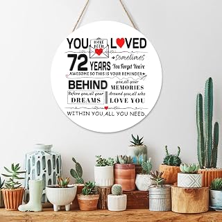 72nd Birthday Gift 72 Years Old Birthday Gifts Round Wood Panels Exquisite 12 - Inch Round Wood Panel Painting - Unique Artwork for Home and Office Decoration
