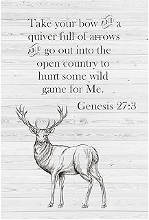 Vinyl Magnets for Refrigerator, Bumper, or Tool Box 4" x 6" Take Your Bow and Quiver Full of Arrows Hunt Some Wild Game Genesis 27:3