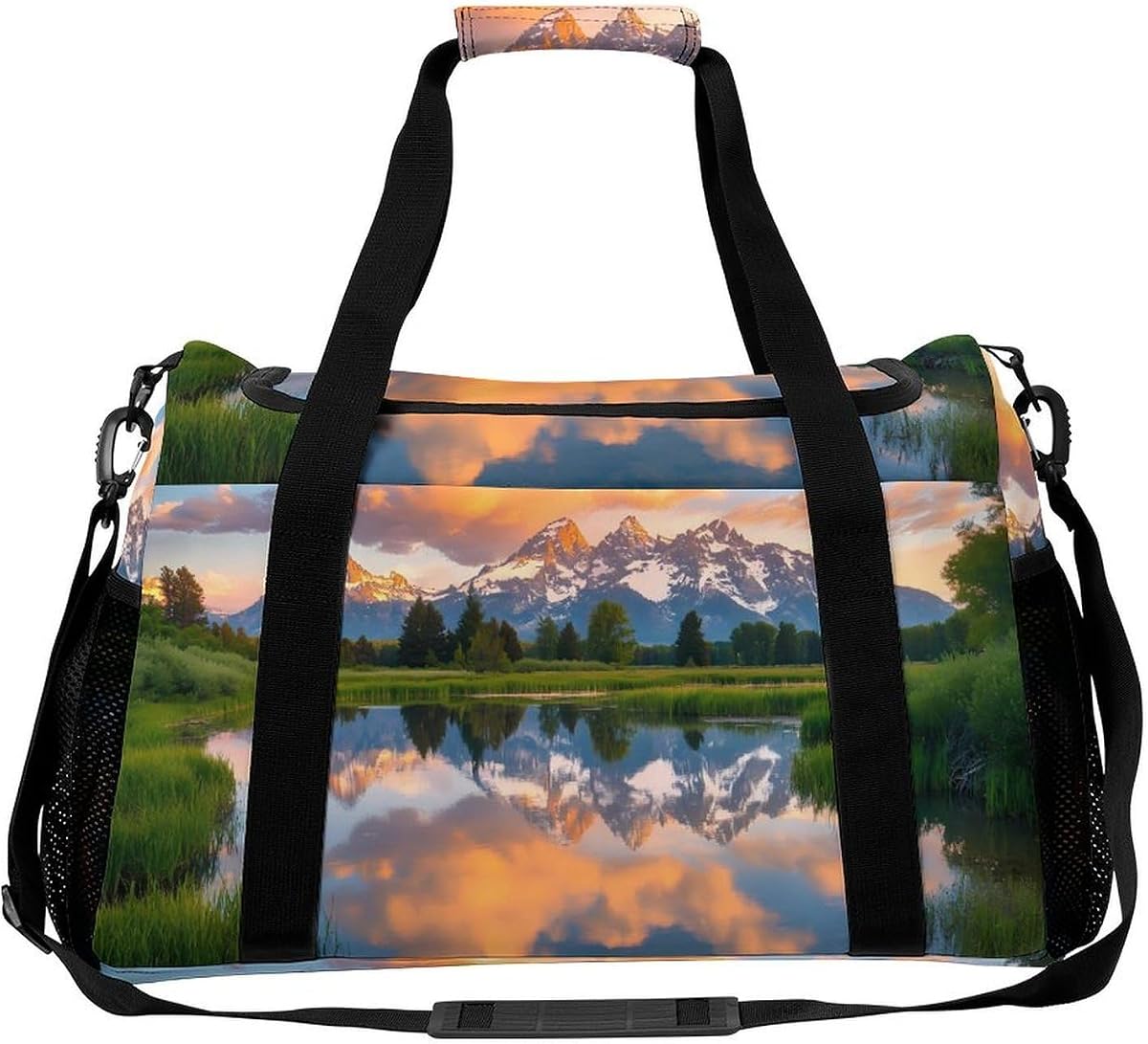 Bolsa de viaje para el Parque Nacional Grand Teton, equipaje de mano, bolsa deportiva para la noche, bolso de hombro para mujeres y hombres