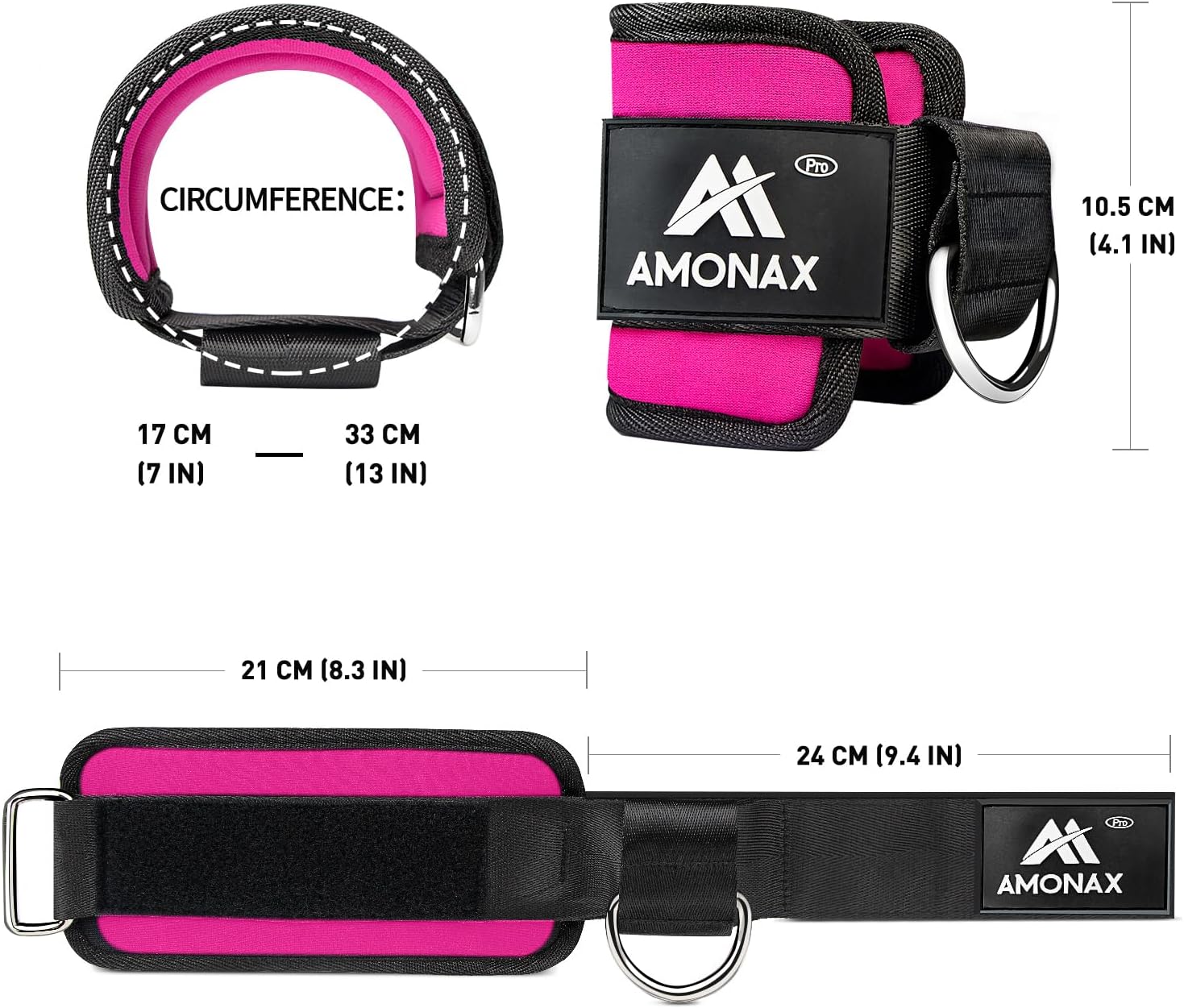 Amonax Ankle Strap dimensions diagram