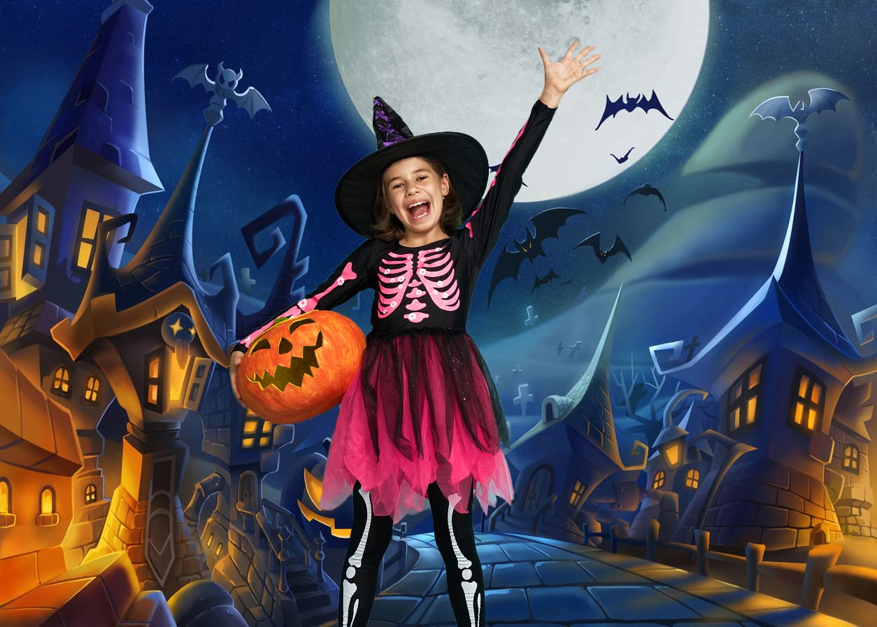 Halloween-Fotohintergrund „Horrornacht“ 3x3 M – Gruselige Motive Mit Mond & Toten Bäumen Für Partys